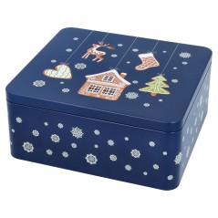 Boite à gâteaux de Noël rectangulaire grande - Décor Noël - 21 cm