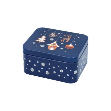 Boite à gâteaux de Noël rectangulaire  Mini -  Décor Noël - 12 cm