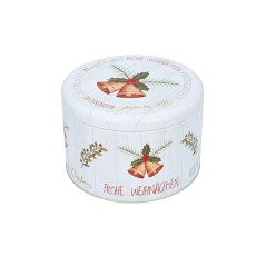 Boite à gâteaux de Noël ronde Moyenne -  Décor Noël - 15 cm