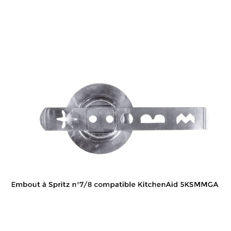 Filière à Biscuit n°7/8 - Accessoire Pour Spritz - Compatible KitchenAid 5KSMMGA en métal