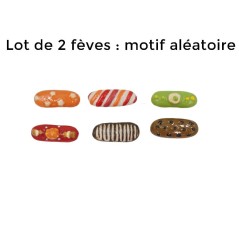 Lot de 2 Fèves Galette des Rois - Thème pâtisserie, modèle aléatoire