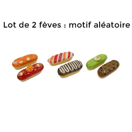 Lot de 2 Fèves Galette des Rois - Thème pâtisserie, modèle aléatoire