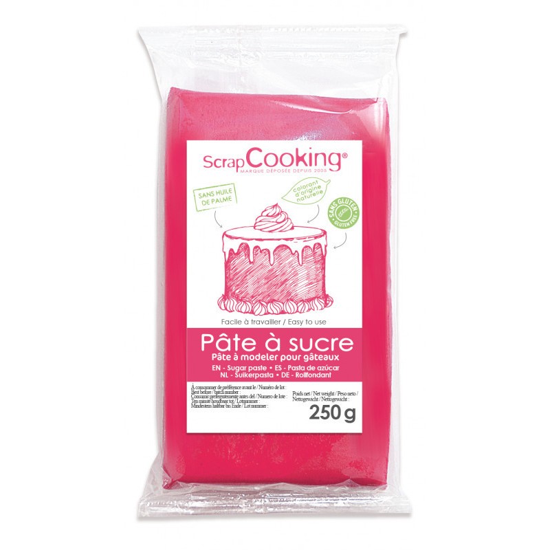 Pâte à sucre Rose Fuchsia 250 g