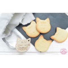 Emporte-pièce et embosseur en bois Chat