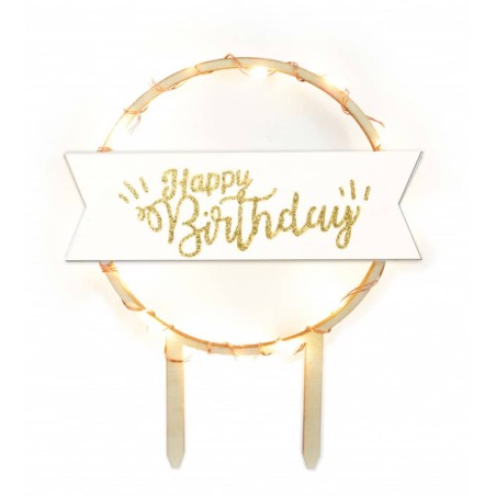 Cake Topper Happy Birthday à LED