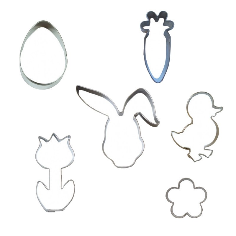 Emporte-pièces thème de Pâques (Lot de 6) Emporte-pièces thème de Pâques (Lot de 6)