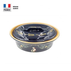 Terrine à Baeckeoffe Bleue Décor Cigogne / 4 personnes