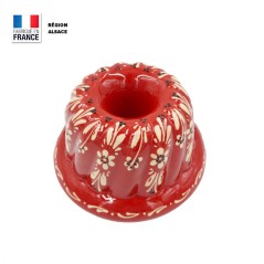 Moule à Kouglof Rouge 20 cm Décor Fleurs