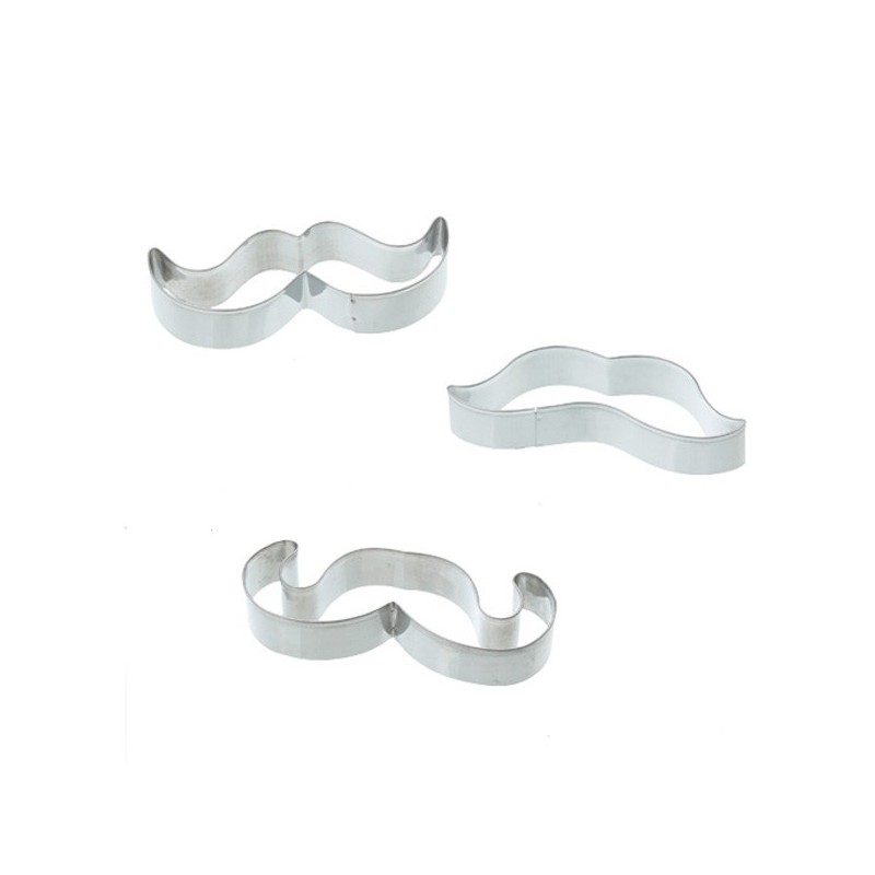 Lot de 3 Emporte-pièces Moustache