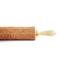 Rouleau à Pâtisserie Gravé en Bois Motif Paisley