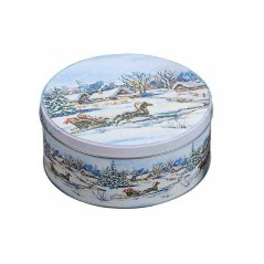 Boite à Petits Gâteaux de Noël ronde moyenne