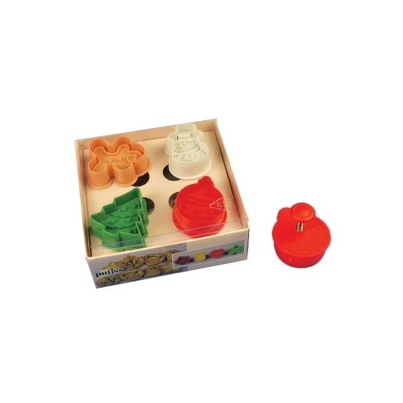 Emporte-pièces Poussoir Noël (Lot de 4)