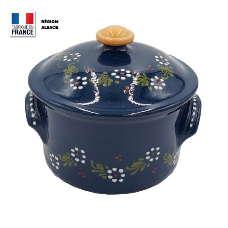 Cocotte à pain 20 cm Bleue  Fleur