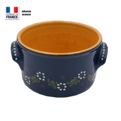 Cocotte à pain 22 cm Bleue Décor Fleurs