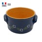 Cocotte à pain 22 cm Bleue Décor Fleurs