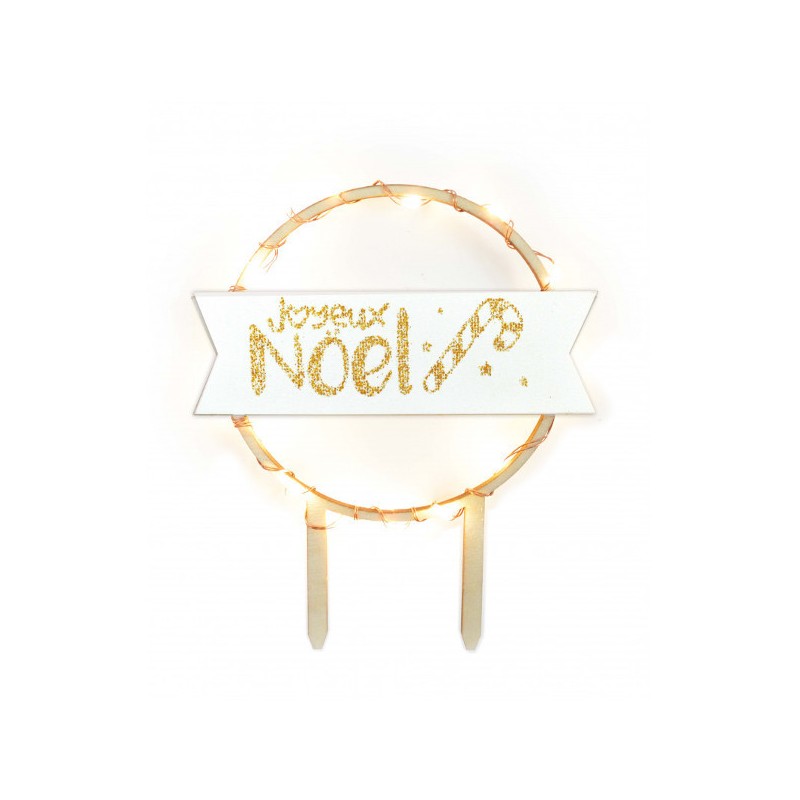 Cake Topper Joyeux Noël à LED