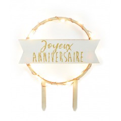 Cake Topper Joyeux anniversaire à LED