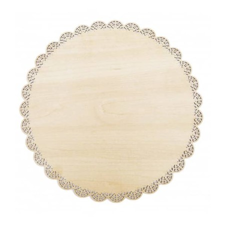 Plat rond dentelle en bois