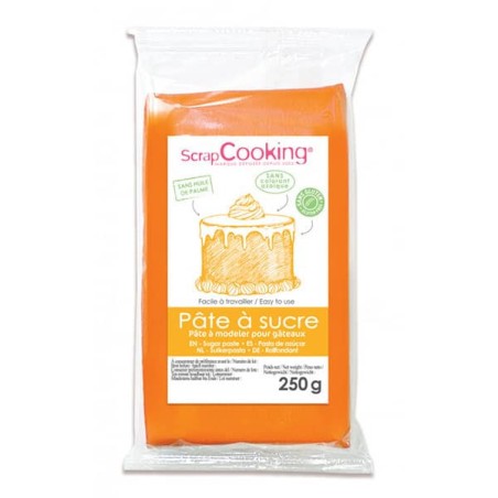 Pâte à sucre orange 250 g