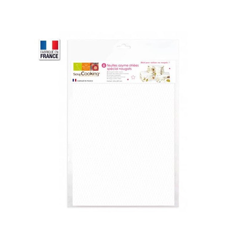 Feuilles azyme striées spécial nougat - lot de 6