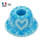 Moule à Kouglof Turquoise 20 cm Décor Coeur