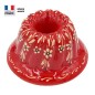 Moule à Kouglof Rouge 18 cm Décor Fleurs Blanches