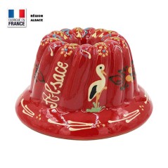 Moule à Kouglof Rouge 18 cm Décor Cigogne