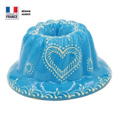 Moule à Kouglof Turquoise 16 cm Décor Coeur