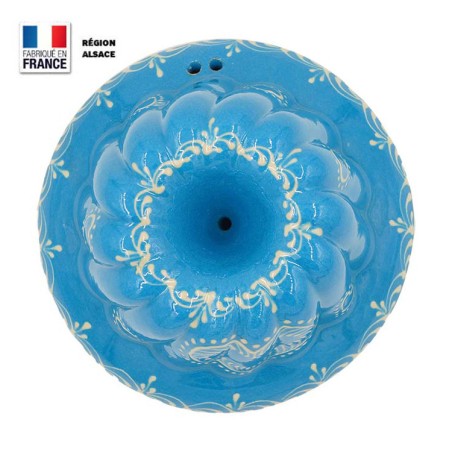 Moule à Kouglof Turquoise 16 cm Décor Coeur