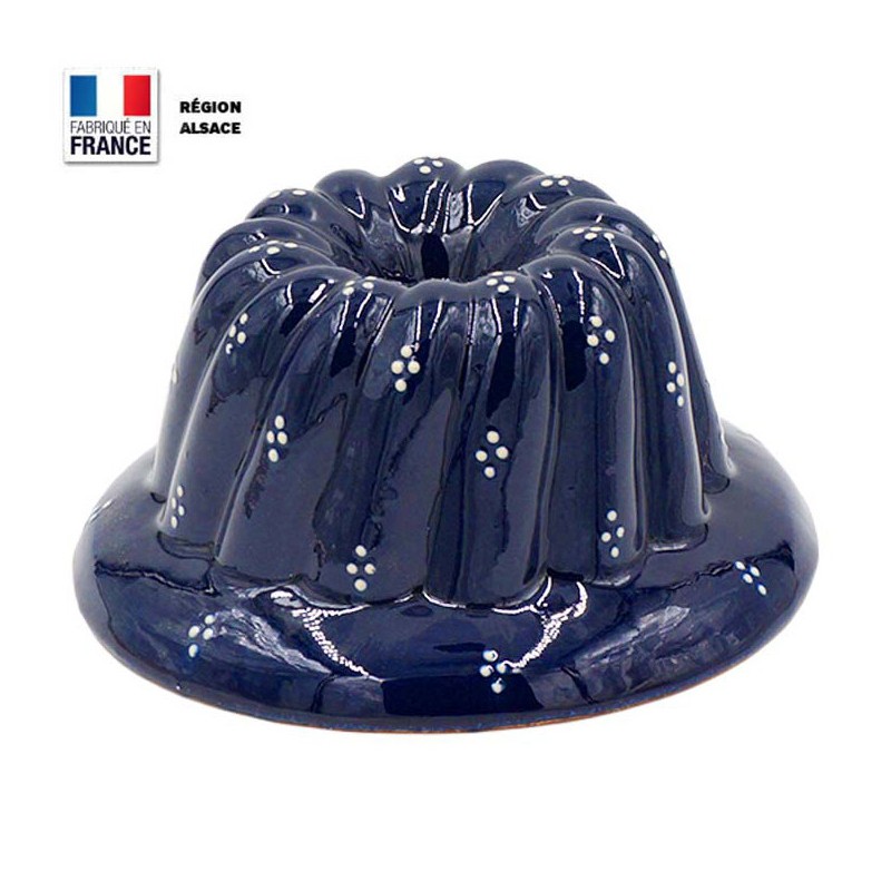 Moule à Kouglof Bleu 16 cm Décor 4 Points