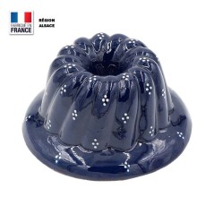 Moule à Kouglof Bleu 16 cm Décor 4 Points