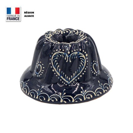 Moule à Kouglof Bleu 14cm Décor Coeur