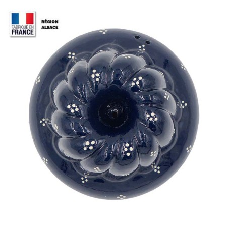 Moule à Kouglof Bleu 14 cm Décor 4 Points