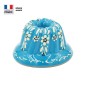 Moule à Kouglof Turquoise 14 cm Décor Fleurs Blanches