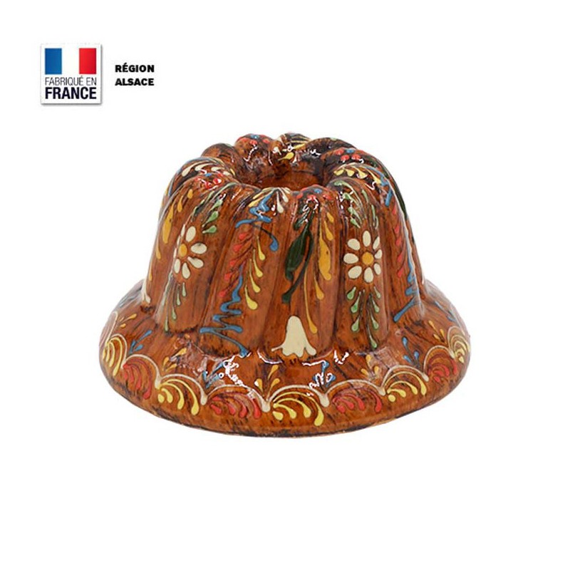 Moule à Kouglof Faux Bois 14 cm Décor Marguerites