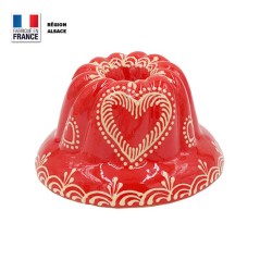 Moule à Kouglof Rouge 14 cm Décor Coeur