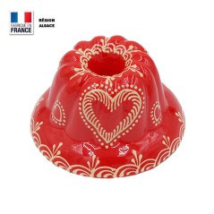 Moule à Kouglof Rouge 14 cm Décor Coeur