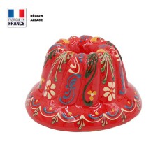 Moule à Kouglof Rouge 14 cm Décor Marguerites