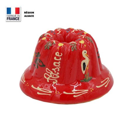 Moule à Kouglof Rouge 14 cm Décor Cigogne