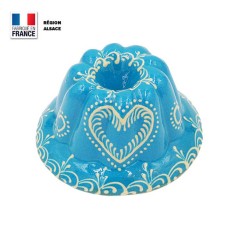 Moule à Kouglof Turquoise 12 cm Décor Coeur