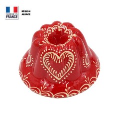 Moule à Kouglof Rouge 12 cm Décor Coeur