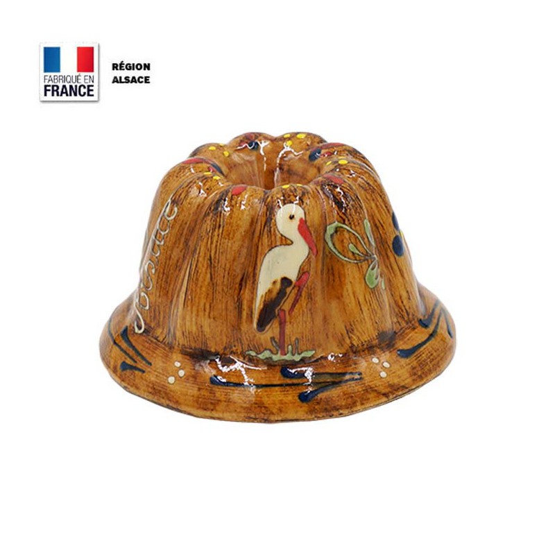 Moule à Kouglof Faux Bois 12 cm Décor Cigogne