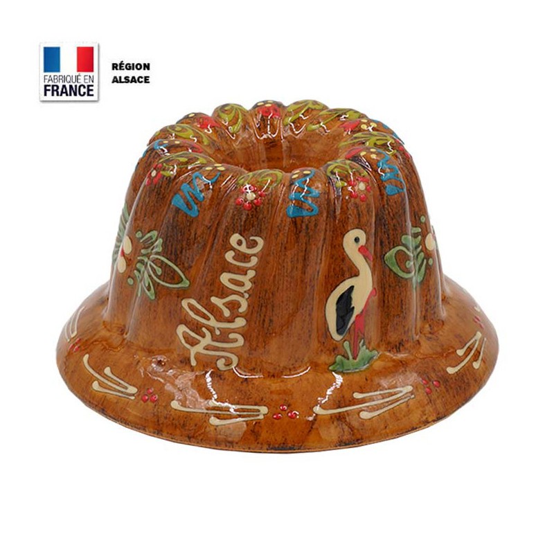 Moule à Kouglof Faux Bois 20 cm Décor Cigogne