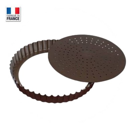 Moule à Tarte / Tourtière Fond Amovible Micro-perforée 22 cm