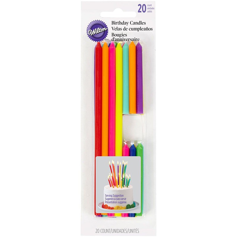 20 Bougies d'anniversaire Multicolores