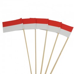 Drapeaux Rouge et Blanc pour Décoration Pâtisserie (Lot de 5)