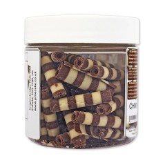 Rouleaux au chocolat noir et blanc -  Décor en chocolat - 100 g