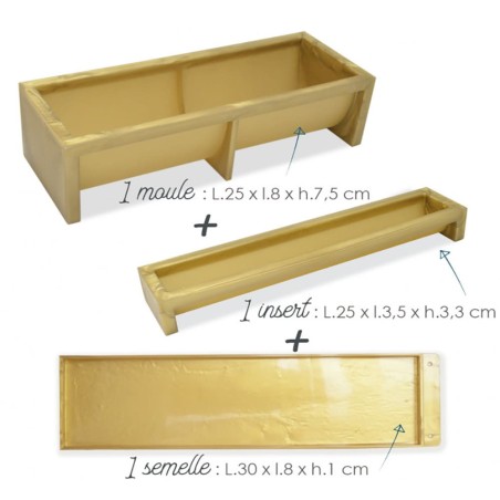 Kit Moule à bûche (insert + gouttière + tapis à génoise en silicone)