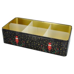 Boite à biscuits de Noël rectangulaire maxi - Décor Casse-Noisette - 40 cm