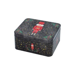 Boite à Petits Gâteaux de Noël rectangulaire petite - Décor Casse-Noisette - 15 cm